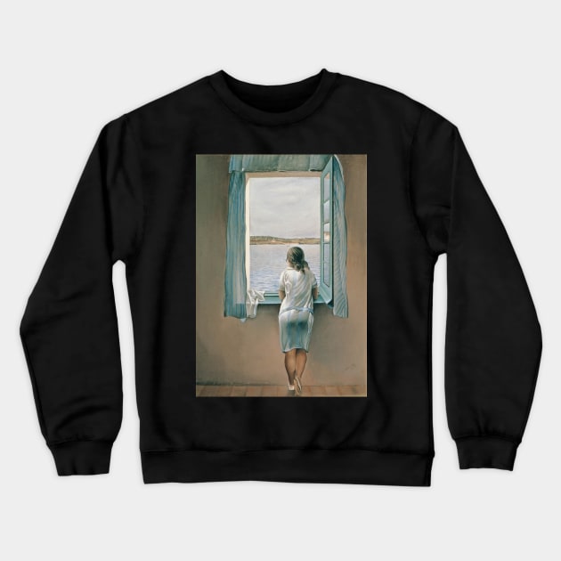 Painting Young Woman at a Window Salvador Dali T-Shirt T-Shirt Crewneck Sweatshirt by J0k3rx3